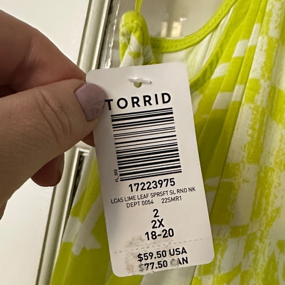 torrid Lime Green & White Print Romper Jumpsuit - Picture 6 of 6